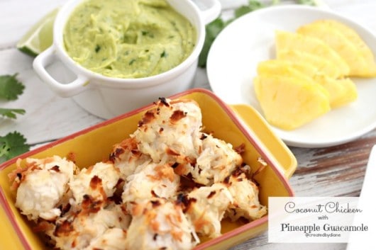 coconut chicken with tropical pineapple guacamole @createdbydiane