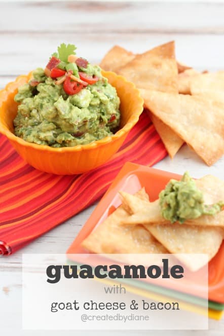 guacamole with goat cheese and bacon @createdbydiane