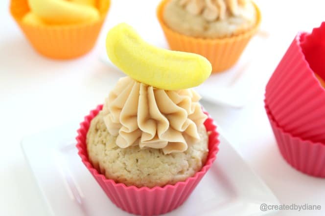 Banana Cupcakes with Banana Brown Sugar Frosting @createdbydiane.jpg