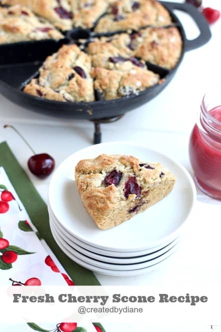 Fresh Cherry Scone Recipe @createdbydiane