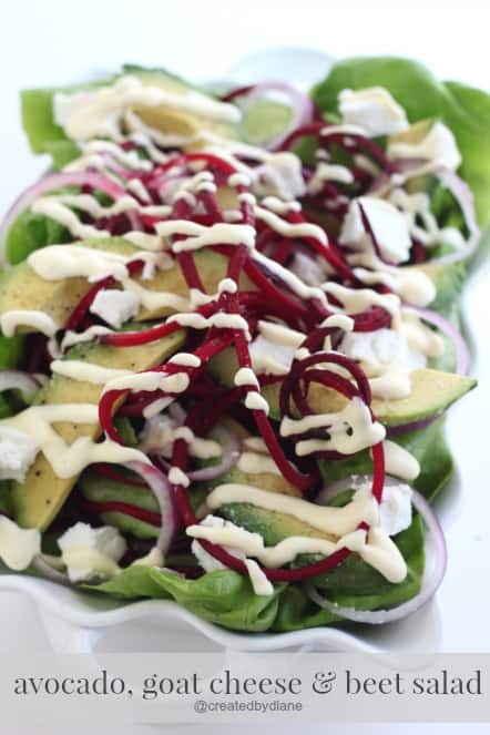 avocado, goat cheese and beet salad