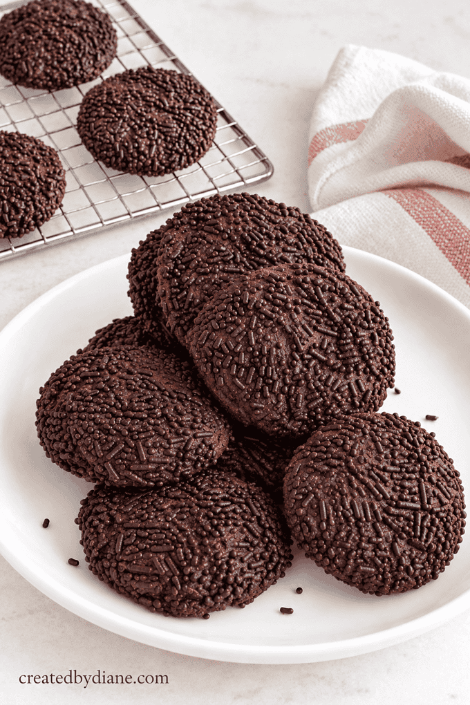  cheewy chocolate sprinkle cookies