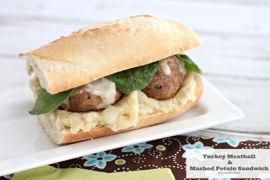 turkey meatball and mashed potato sandwich @createdbydiane