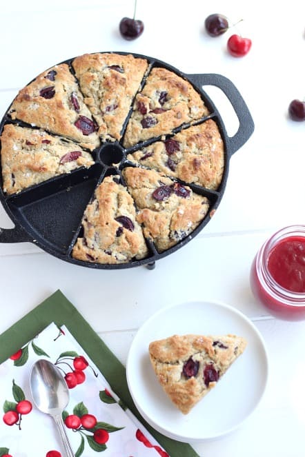 Old Mountain Cast Iron Scone Pan @createdbydiane Cherry Scone Recipe