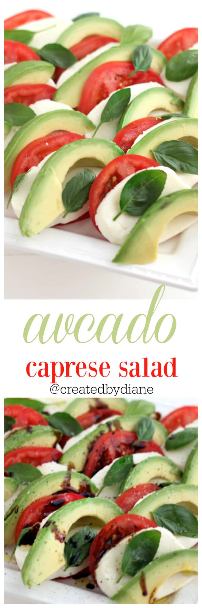 avocado caprese salad @createdbydiane