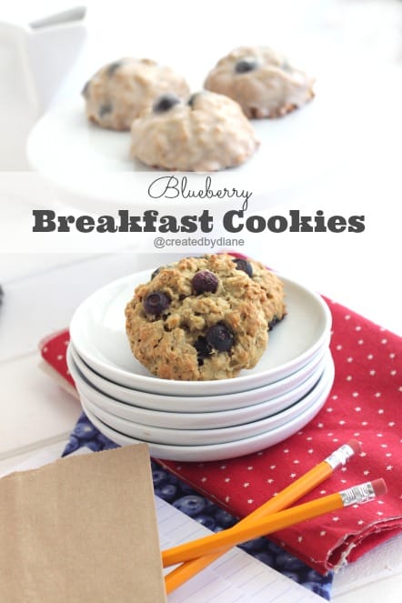 Blueberry Oatmeal Breakfast Cookies