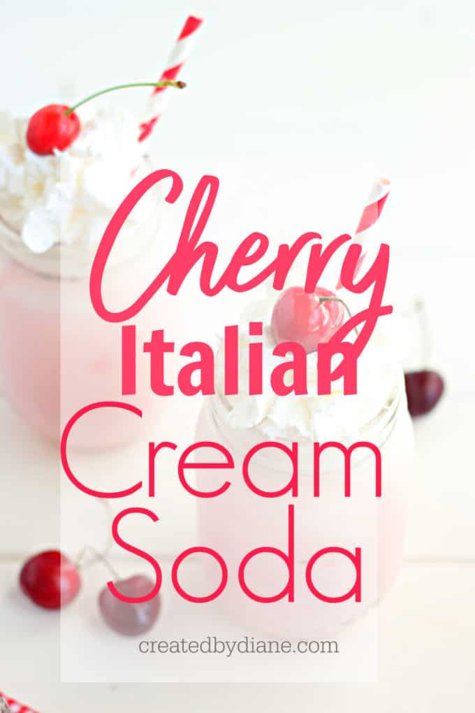 cherry italian cream soda, natural soda, fruit soda createdbydiane.com