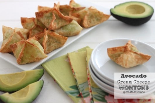 Avocado Cream Cheese Wontons @createdbydiane