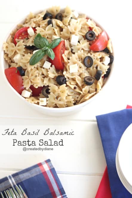 Feta Basil Balsamic Pasta Salad