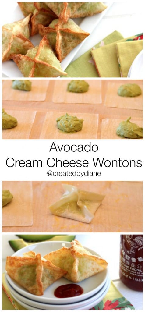 Avocado Cream Cheese Wonton Appetizer | Created by Diane