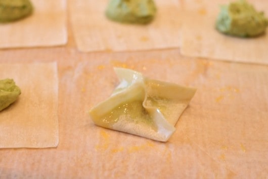 making cream cheese avocado wontons @createdbydiane