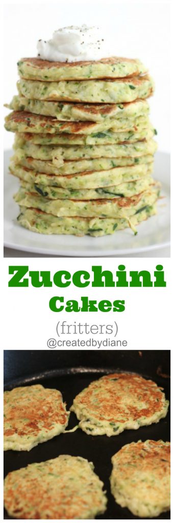 zucchini cakes (veggie pancakes) fritters @createdbydiane