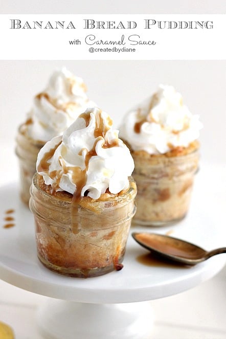 Banana Bread Pudding with Caramel Sauce