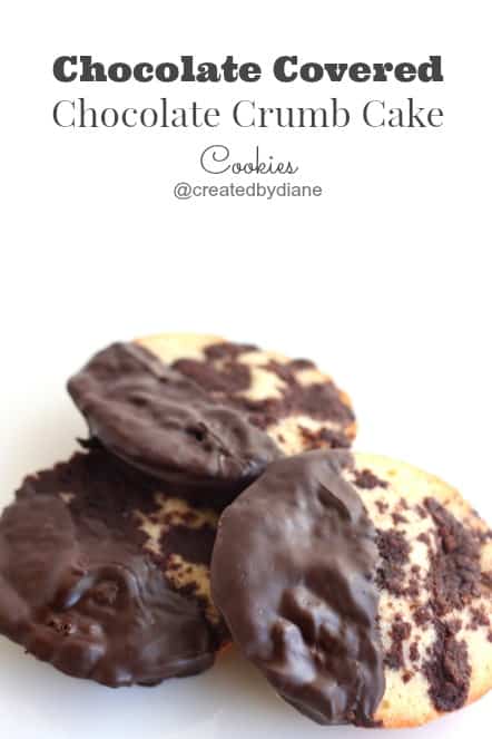 Chocolate Covered Chocolate Crumb Cake Cookies @createdbydiane