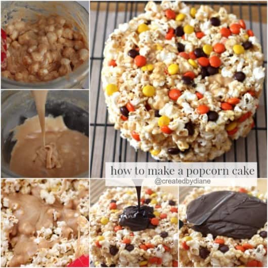 How to make a POPCORN CAKE from @createdbydiane #chocolate #peanutbutter #cake #popcorn