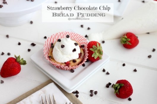 strawberry chocolate chip bread pudding from @createdbydiane