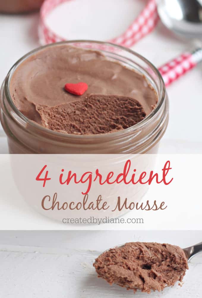 4 ingredient chocolate mousse createdbydiane.com
