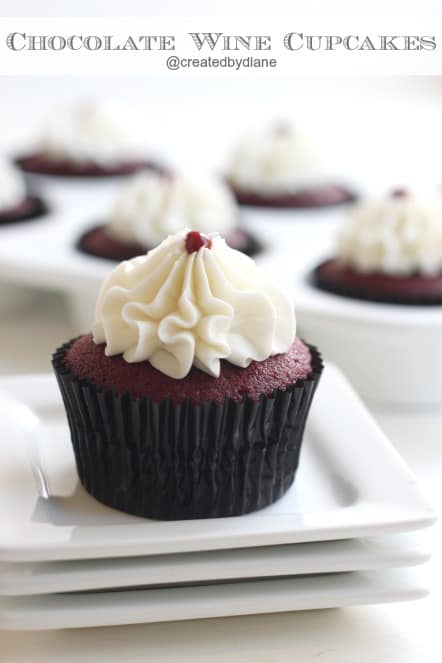 Chocolate Wine Cupcakes @createdbydiane