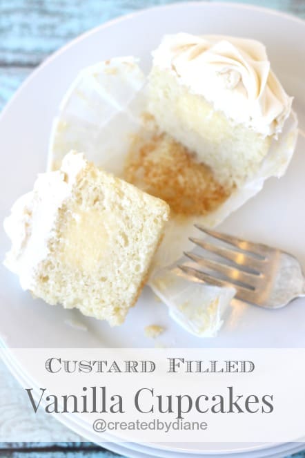 Custard Filled Vanilla Cupcakes from @createdbydiane