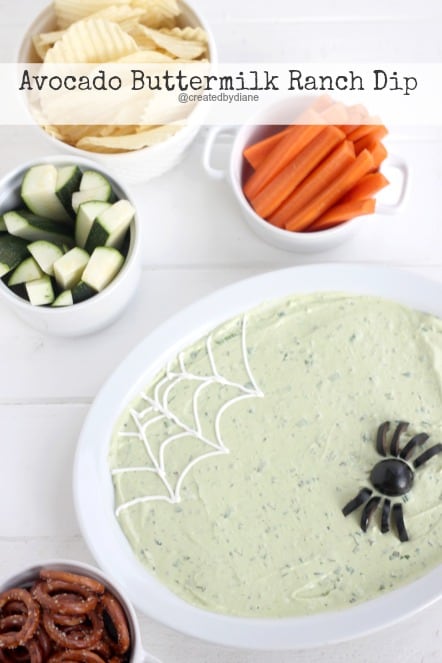 Halloween Avocado Buttermilk Ranch Dip @createdbydiane