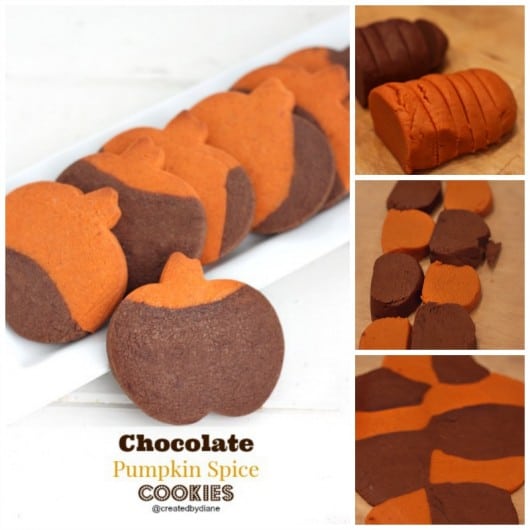 chocolate Pumpkin Spice color blocked cookies @createdbydiane