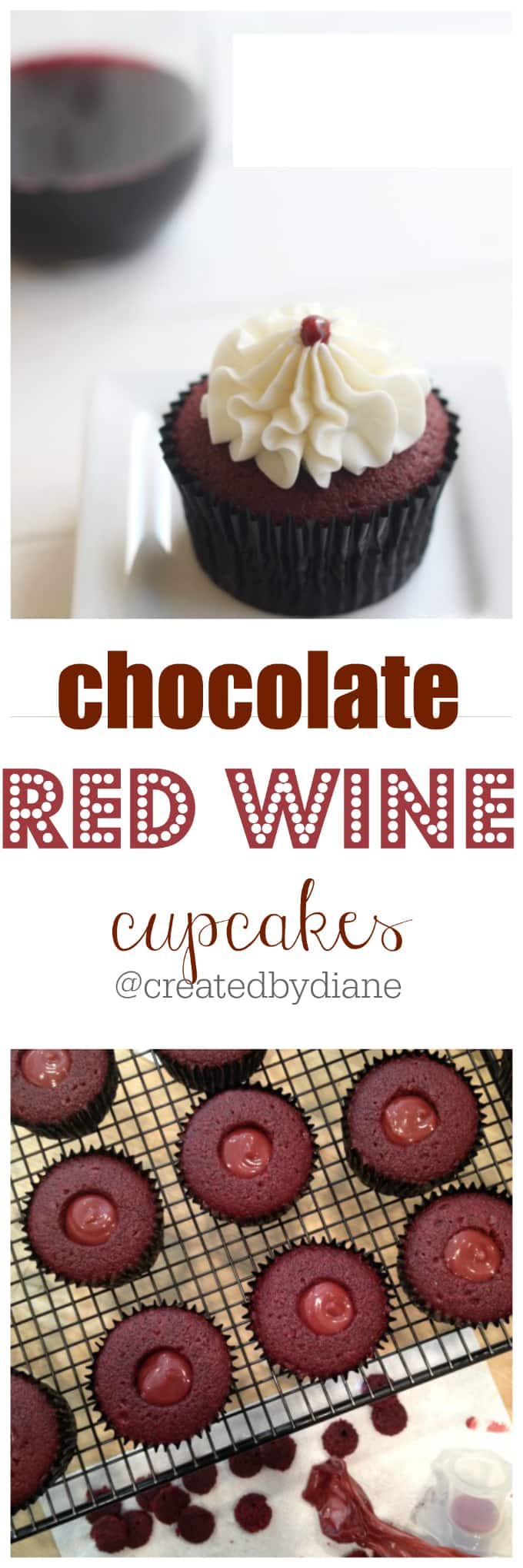 chocolate red wine cupcakes @createdbydiane