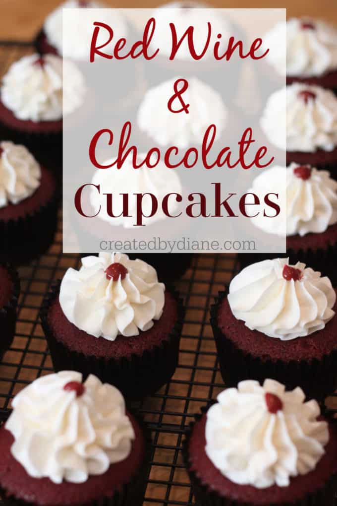 red wine and chocolate cupcakes createdbydiane.com