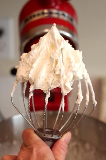 whipping heavy cream in a kitchen Aid Mixer @createdbydiane