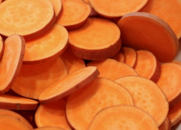 sliced sweet potatoes