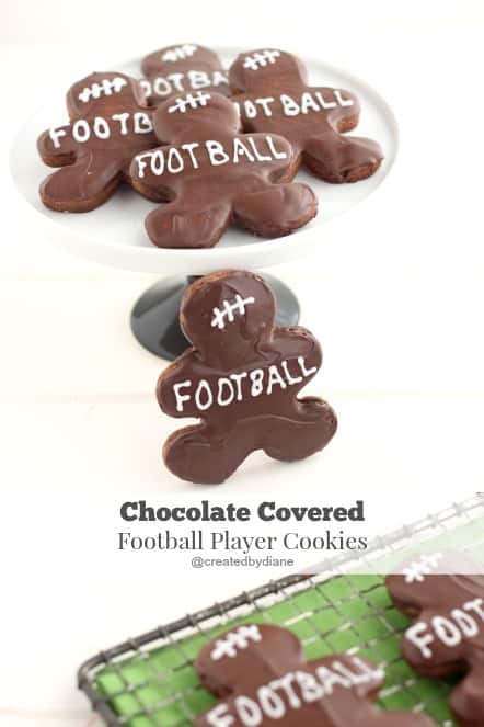 Chocolate Covered Football Player Cookies @createdbydiane