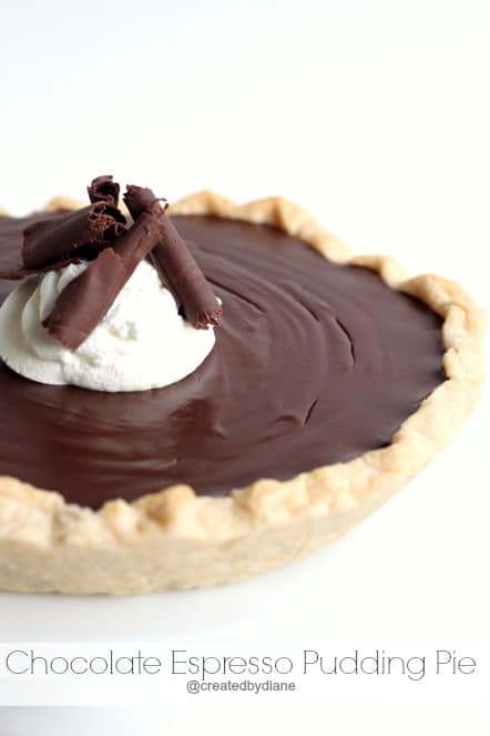 Chocolate Espresso Pudding Pie @createdbydiane