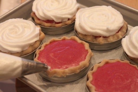 piping meringue on pies