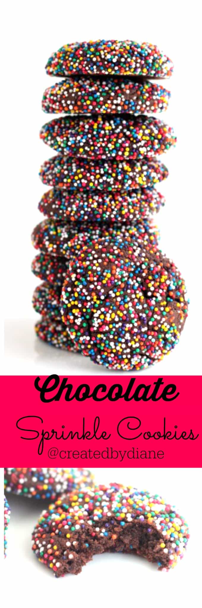 Chocolate Sprinkle Cookies @createdbydiane