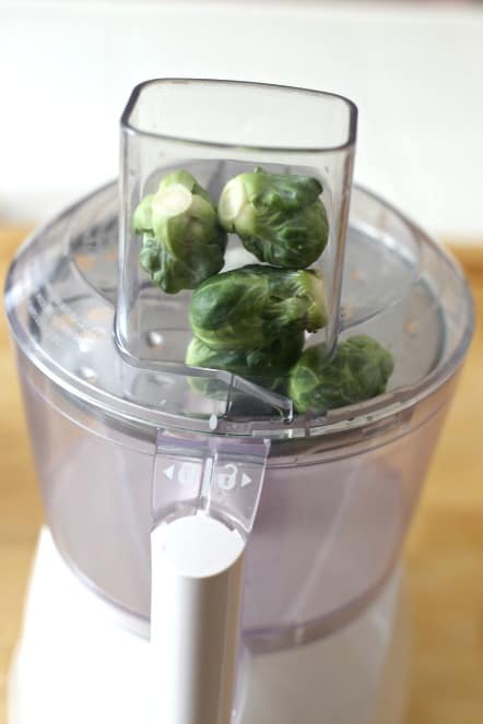 brussels sprouts in a food processor