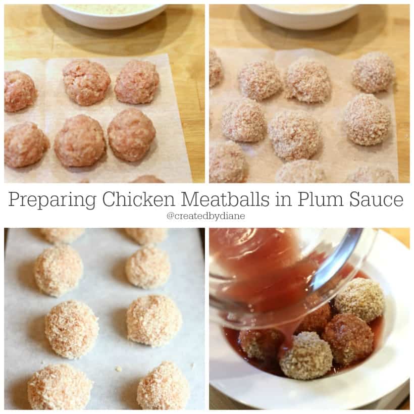 Chicken Meatballs with Plum Sauce Created by Diane