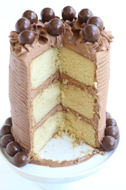 malted milk cake with malted milk balls 1