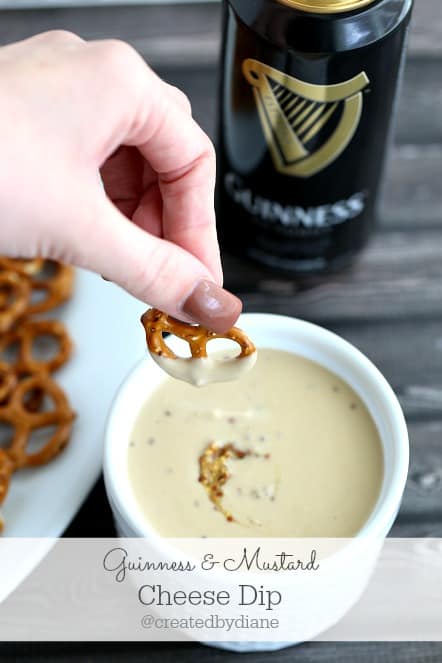 Mustard Cheese Dip with Pretzels