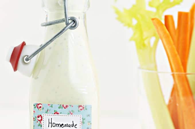 buttermilk ranch dressing and dip recipe for salad, vegetables, chips, fries and chicken createdbydiane.com