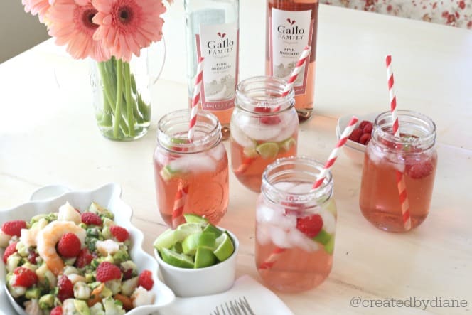 moscato margaritas with nachos and raspberry ceviche www.createdbydiane.com