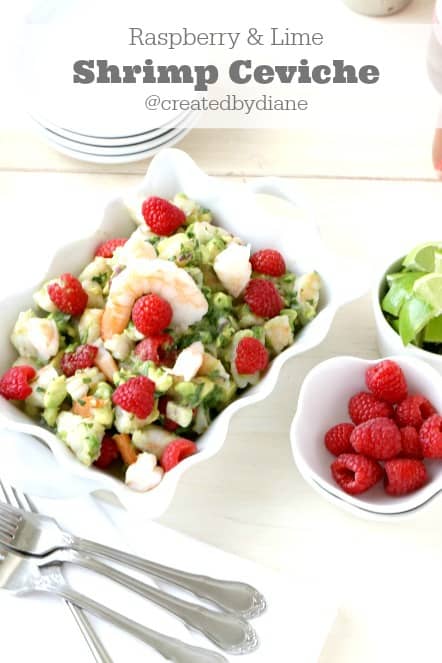 raspberry and lime shrimp ceviche recipe from @createdbydiane