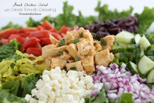Greek Chicken Salad with Homemade Greek Tomato Dressing @createdbydiane