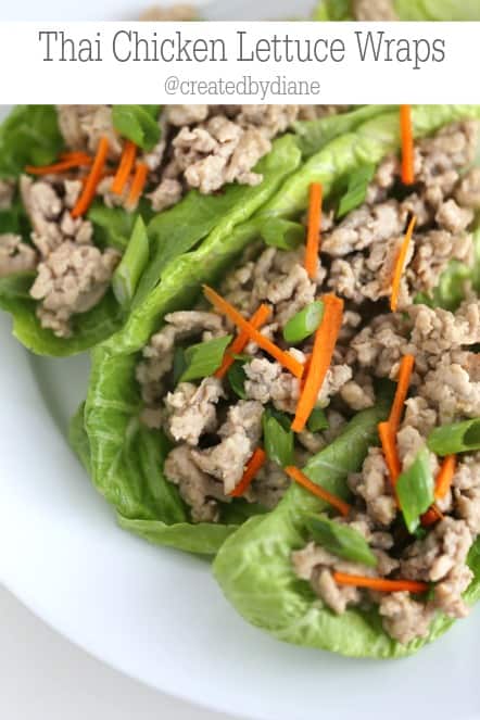 Thai Chicken Lettuce Wraps @createdbydiane