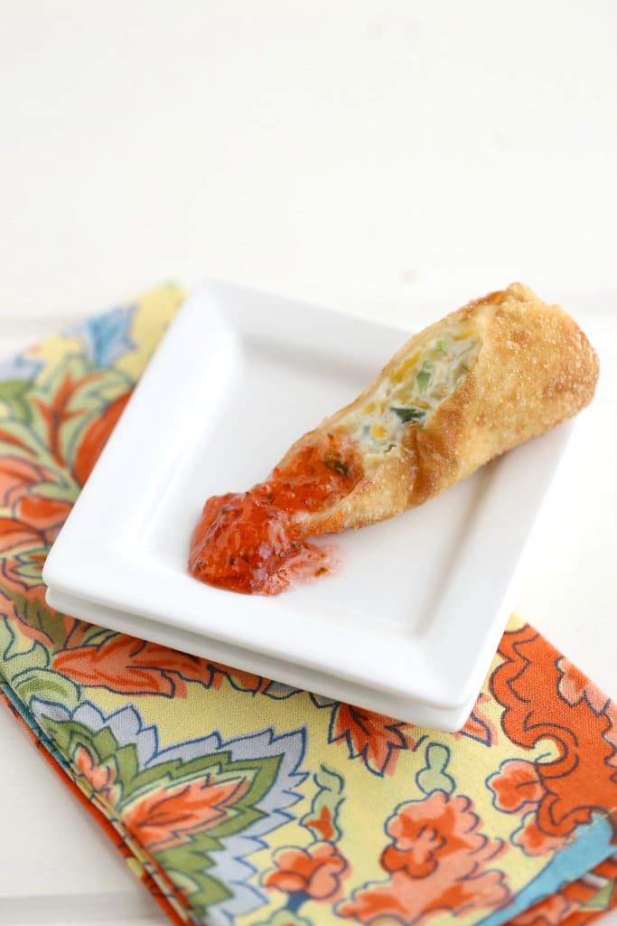 the tastiness appetizer with cream cheese, cheddar cheese, jalapeno all wrapped in egg roll wrappers and fried for a delicious appetizer @createdbydiane