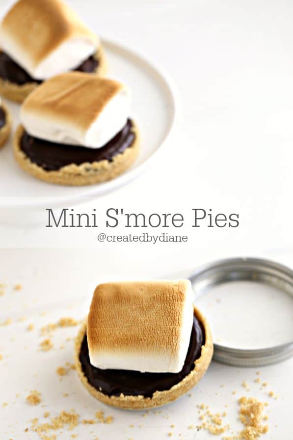 Mini S'more Pies in Mason Jar Lids @createdbydiane