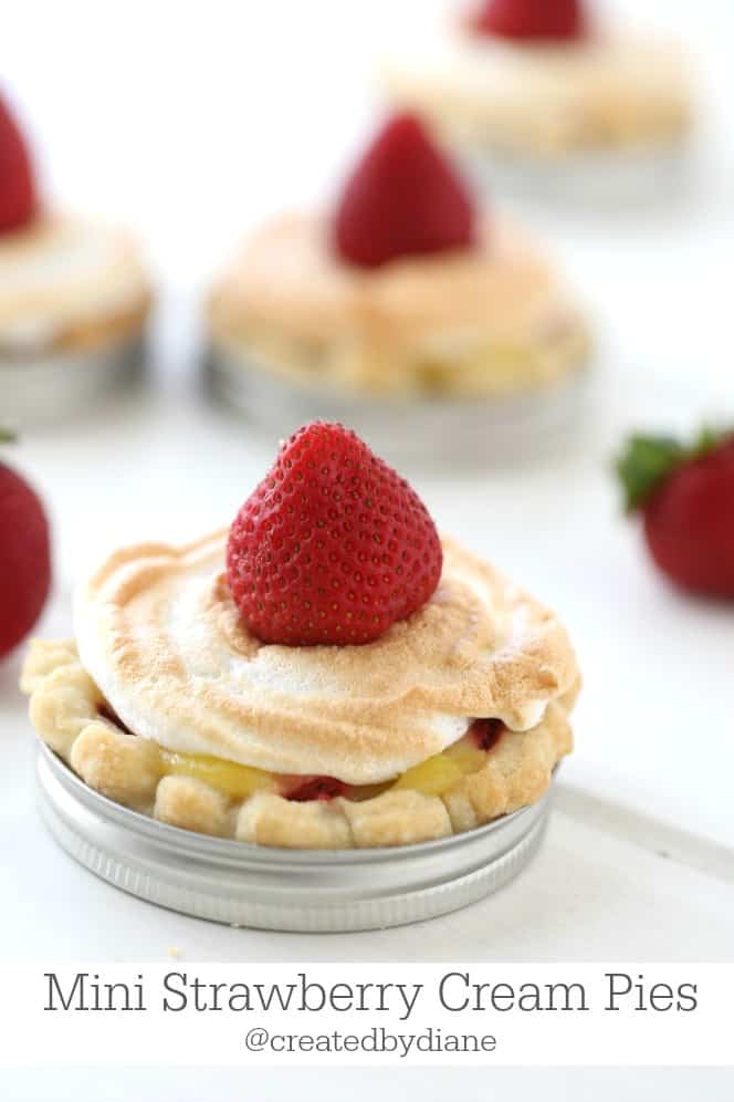 Mini Strawberry Cream Pies @createdbydiane