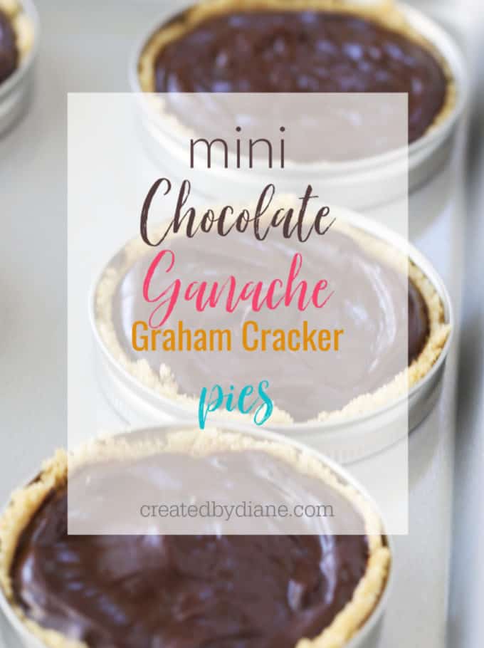 chocolate ganache mini graham cracker pies createdbydiane.com
