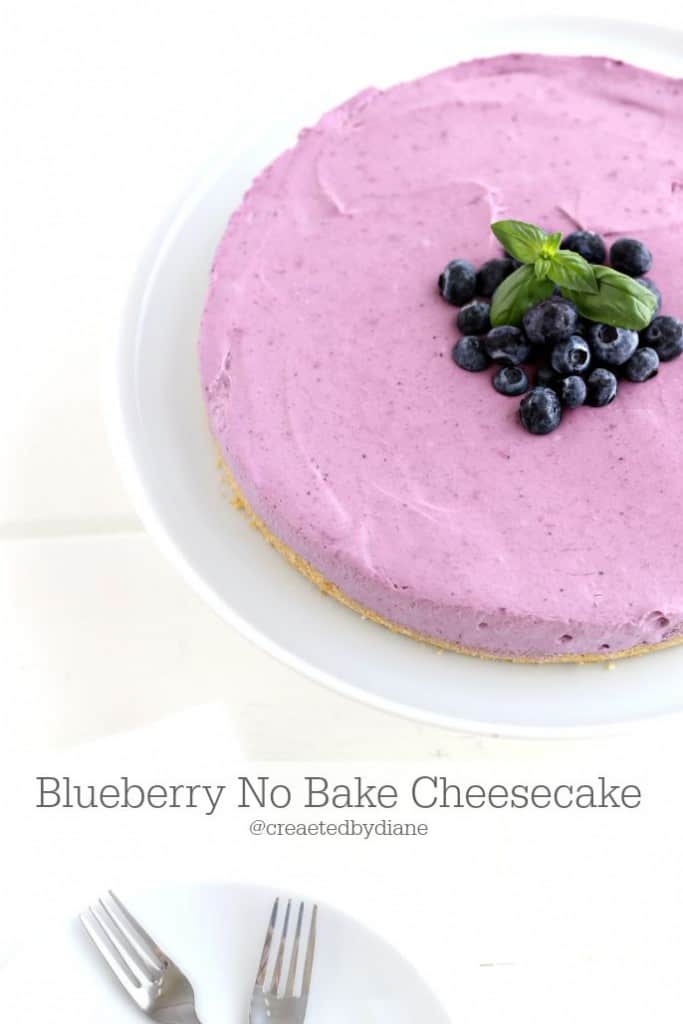 Blueberry No Bake Cheesecake from @createdbydiane