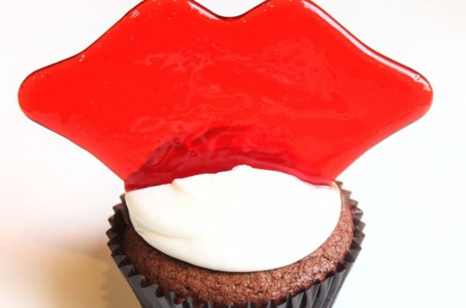 candy lips, homemade red candy