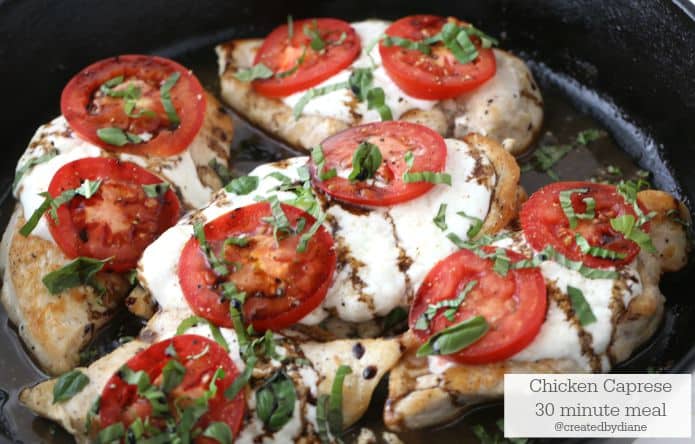 Chicken Caprese 30 minute meal with Balsamic Rice @createdbydiane