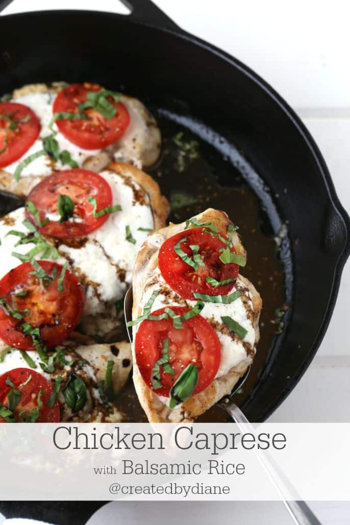 Chicken Caprese with Balsamic Rice @createdbydiane